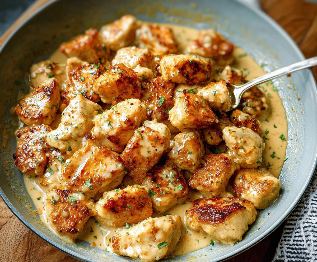 Creamy Garlic Chicken Bites