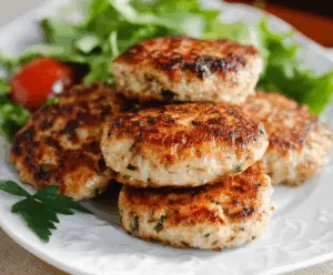 Delicious homemade easy turkey patties cooked to perfection on a skillet.