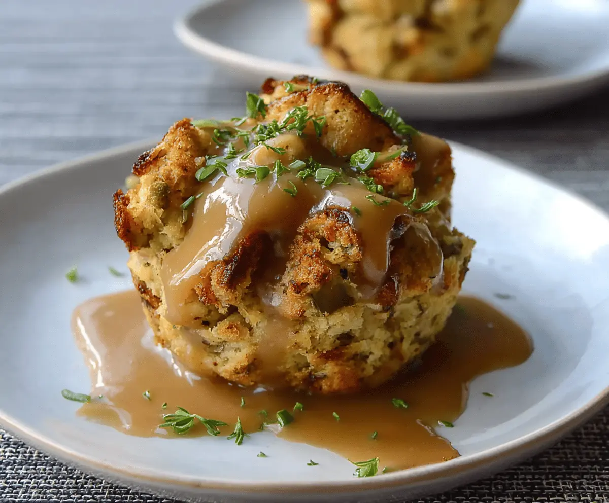 Gravy-Stuffed Stuffing Muffins