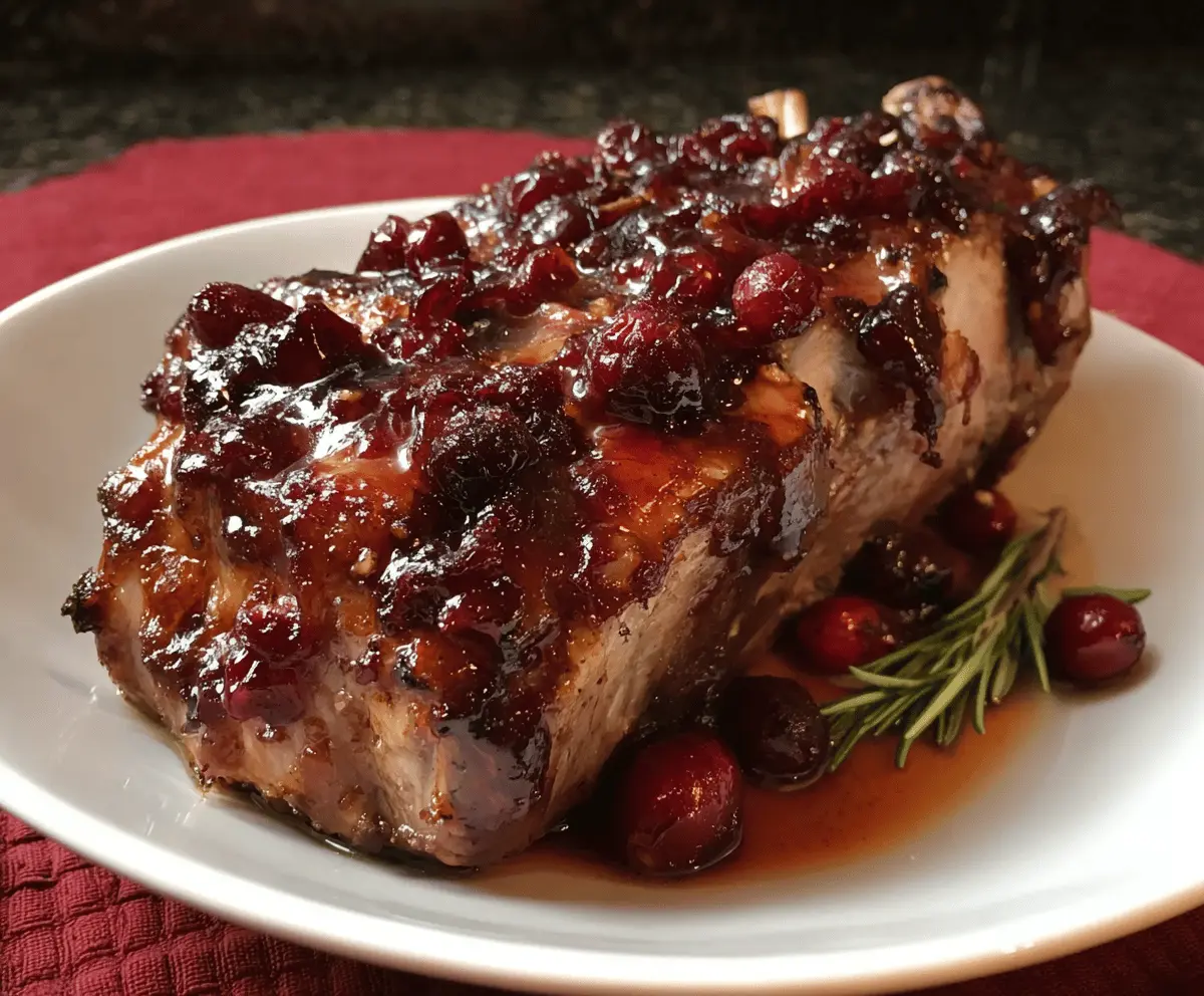 Quick Savory Cranberry Glazed Pork Loin Roast