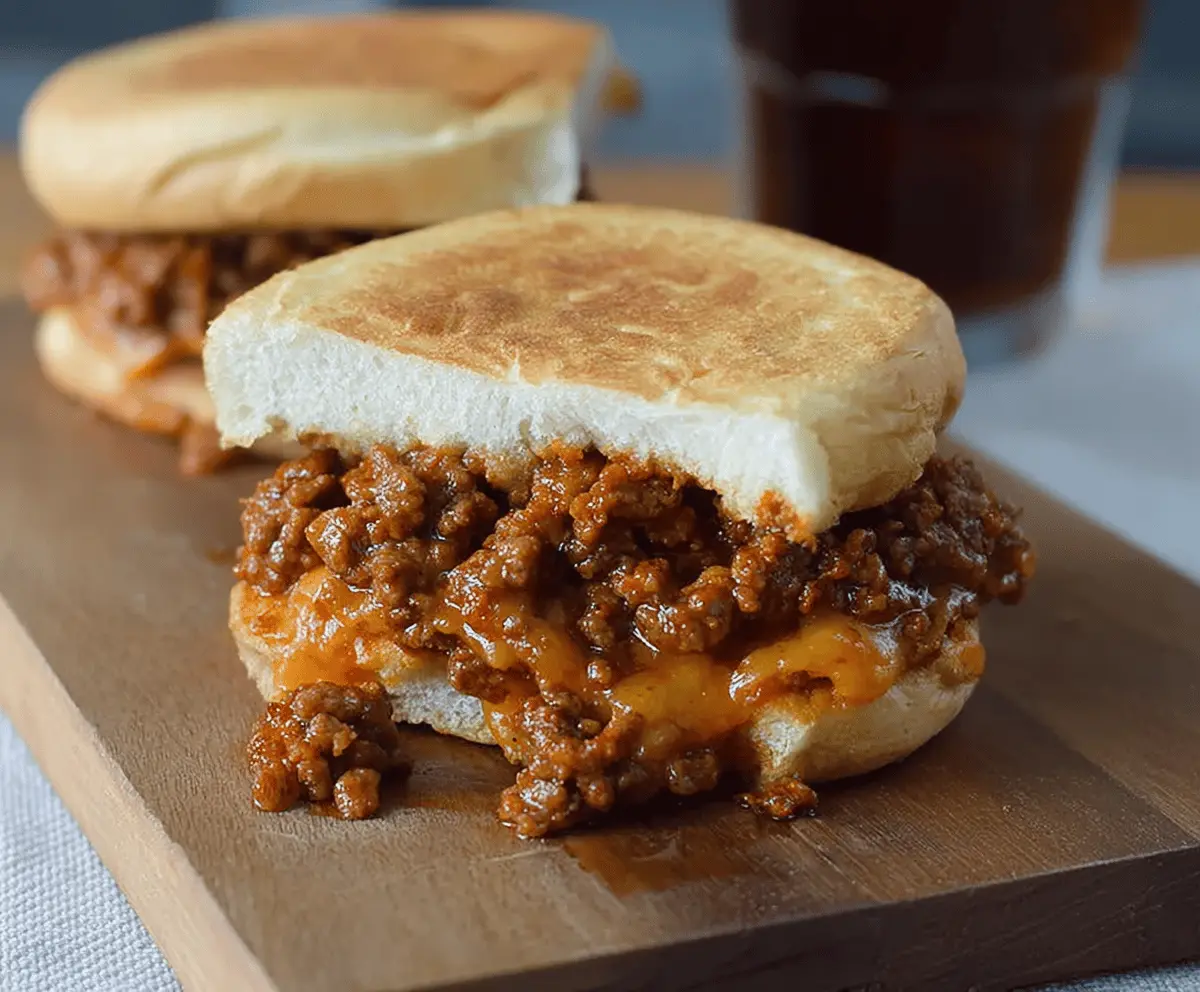 Delicious homemade Sloppy Joe sandwiches with juicy ground beef and savory sauce in soft buns.