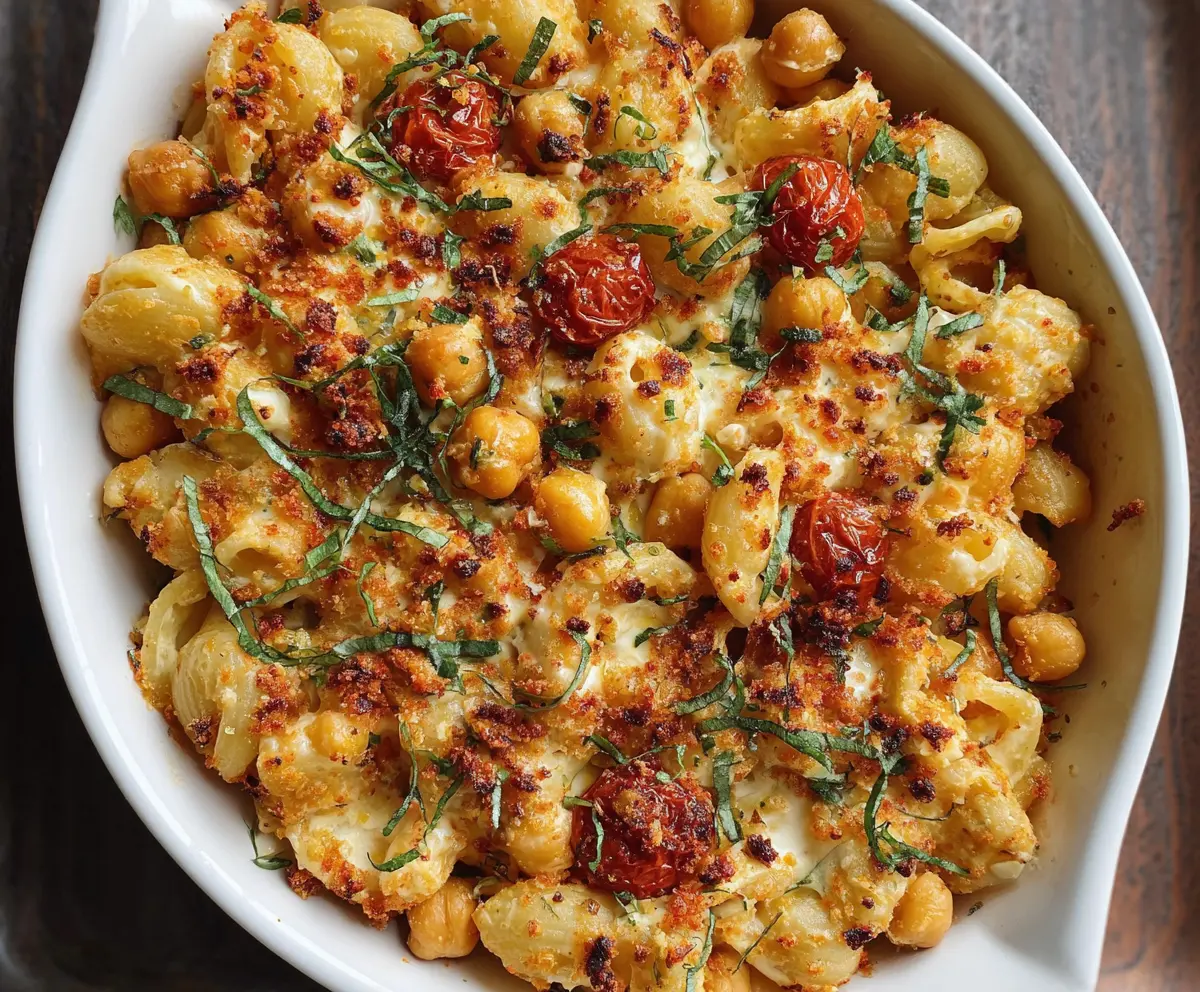 Baked Feta Pasta with Chickpeas