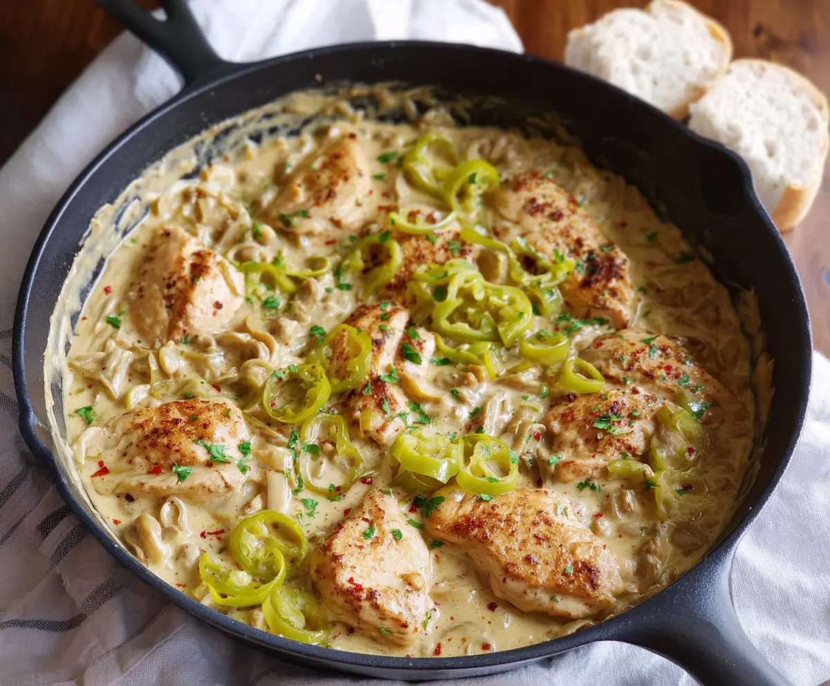 Creamy Pepperoncini Chicken Skillet