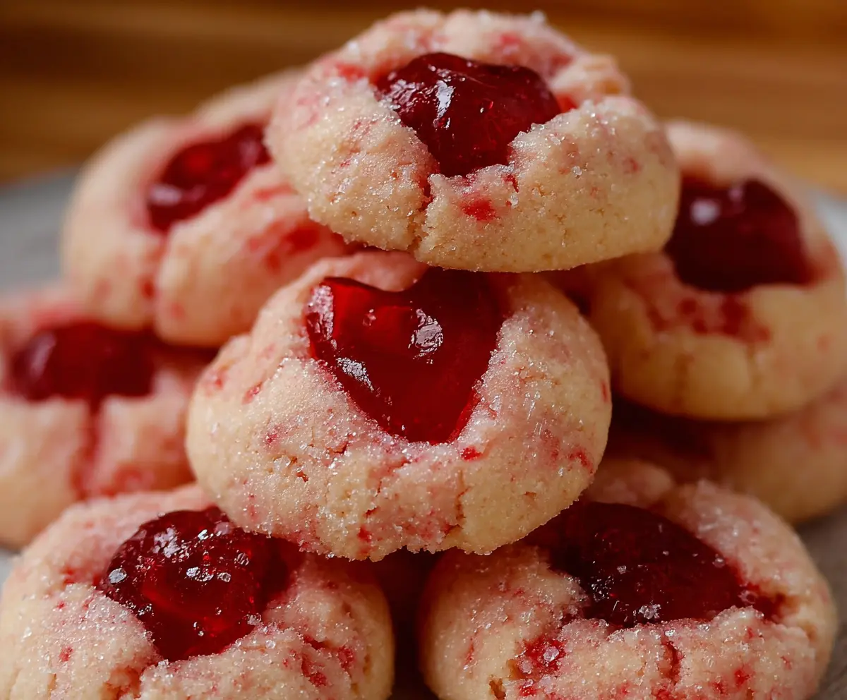 Melt In Your Mouth Cherry Shortbread Cookies