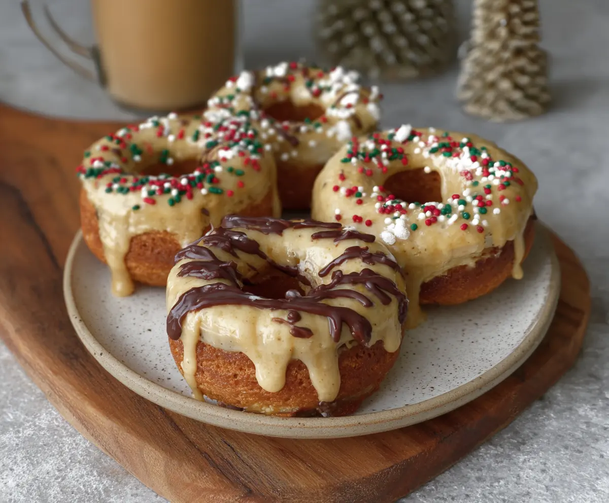 Healthy protein donuts topped with fresh berries, perfect for a nutritious snack.
