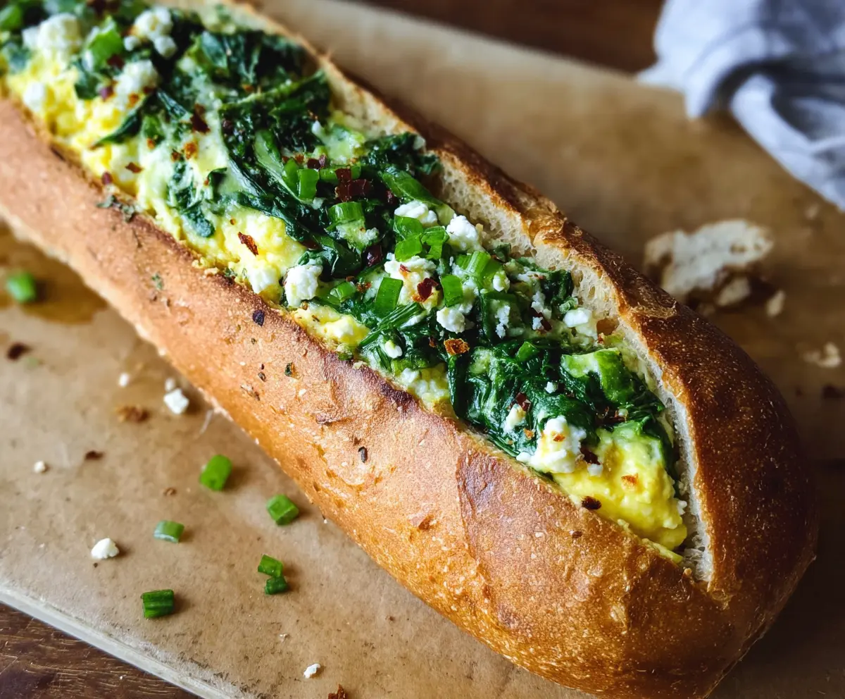 Spinach & Feta Breakfast Baguette